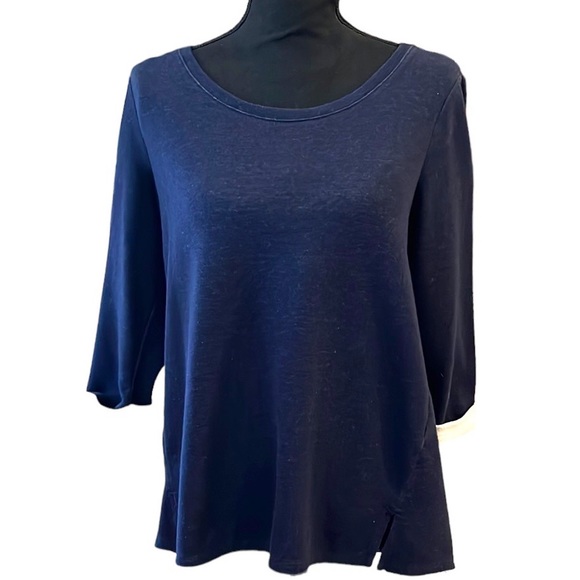 KIM ROGERS THREE QUARTER SLEEVE SWEATSHIRT NAVY BLUE SIZE MEDIUM - Picture 1 of 12